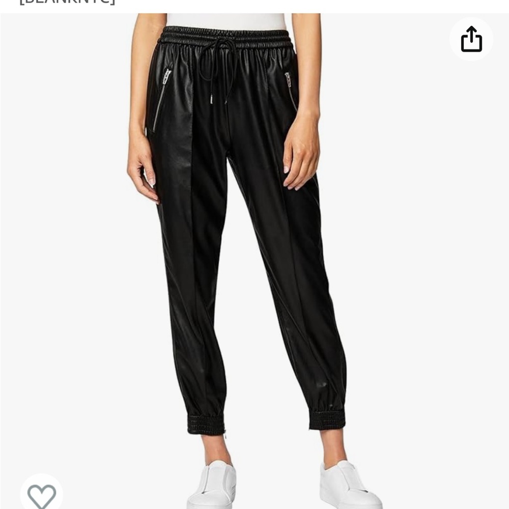 NWT Size 24 BlankNYC Faux Leather Drawstring Jogger w/ Zipper Pockets